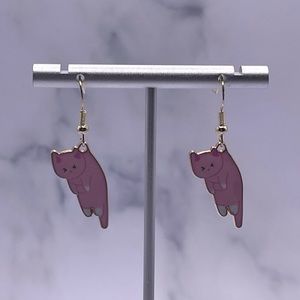Pink Cat Earrings